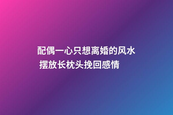 配偶一心只想离婚的风水 摆放长枕头挽回感情